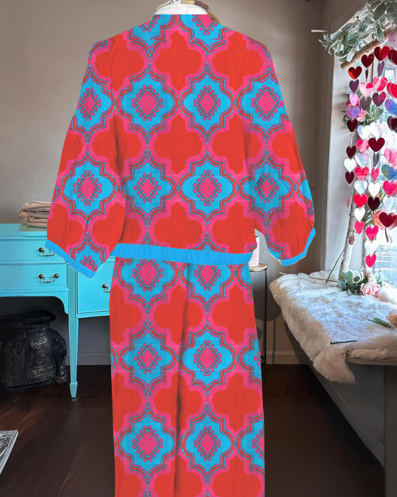 Vintage Geometric Print Jacket