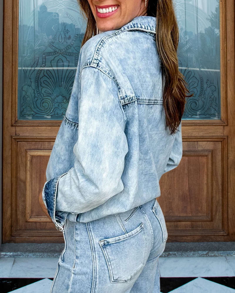 Stylish Washed Denim Jacket