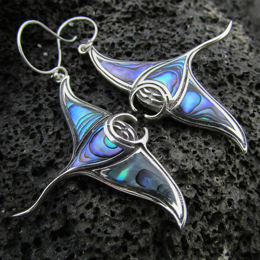 Dashingsoul Vintage Colorful Shell Manta Earrings