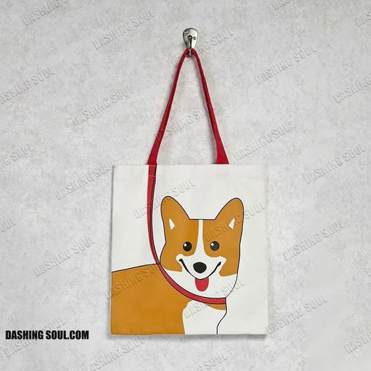 Cute Cartoon Corgi Dog Print Bag
