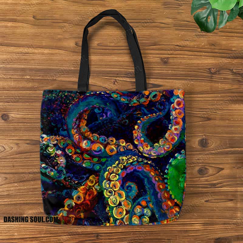 Mysterious Rainbow Octopus Tentacles Art Print Bag