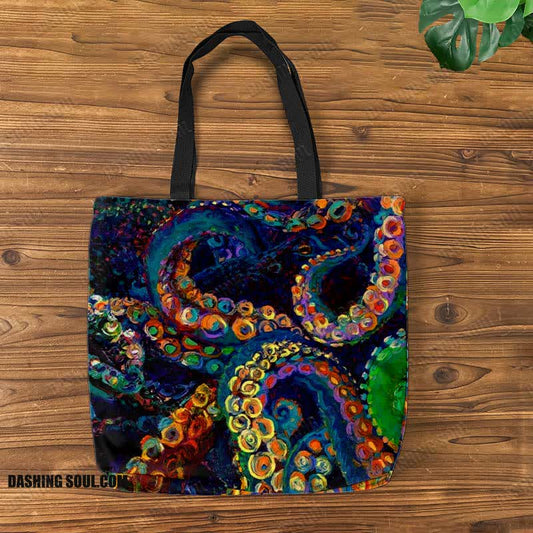 Mysterious Rainbow Octopus Tentacles Art Print Bag
