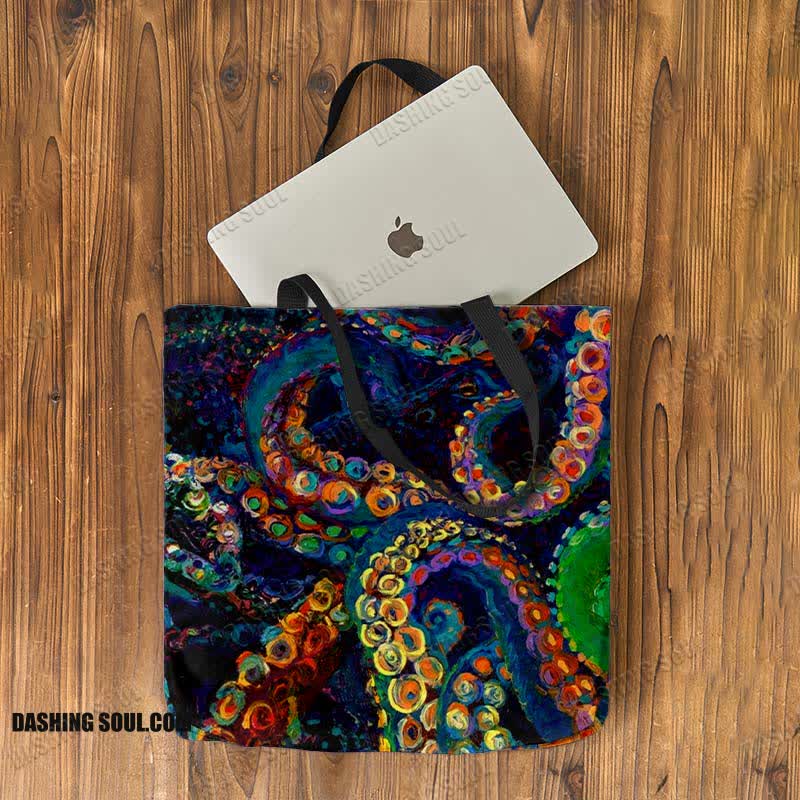 Mysterious Rainbow Octopus Tentacles Art Print Bag