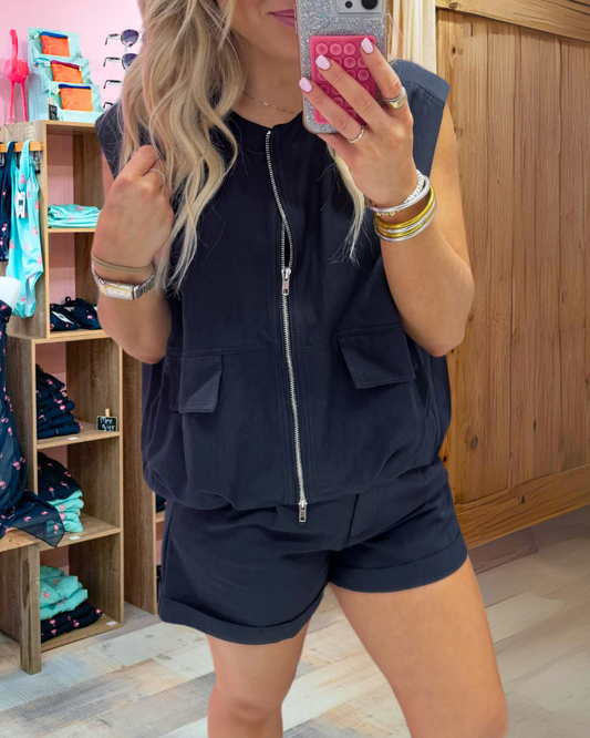 Fashion Zip-Up Vest Jacket