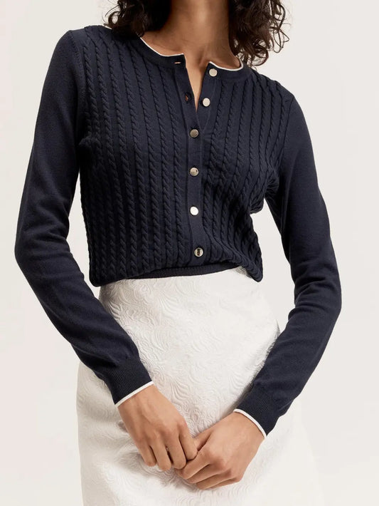 Caspian Cable Knit Detailing Cardi